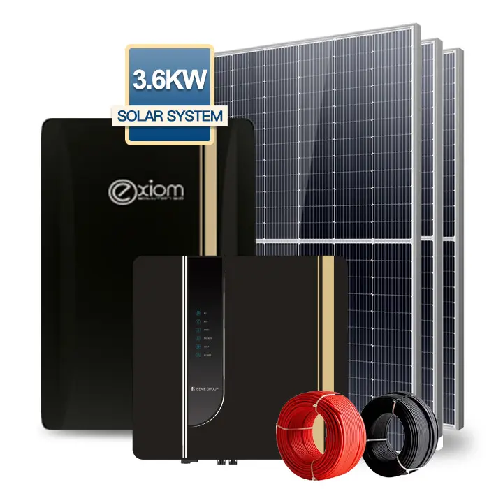 Sistema de painel solar para casa, kit completo de energia solar 3600w, sistema de energia solar doméstico de 3.6kva