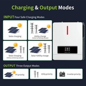 48V AC220V Potencia de salida de dos cargas 120A Max PV Cargador solar Inversor híbrido Encendido/fuera de la red con entrada de 6500W para sistemas de energía solar - Product Image 3