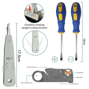 Rj45 Kit di strumenti di crimpatura per CAT5/CAT6, Set di strumenti di riparazione di rete per cavi Lan professionali - Product Image 5