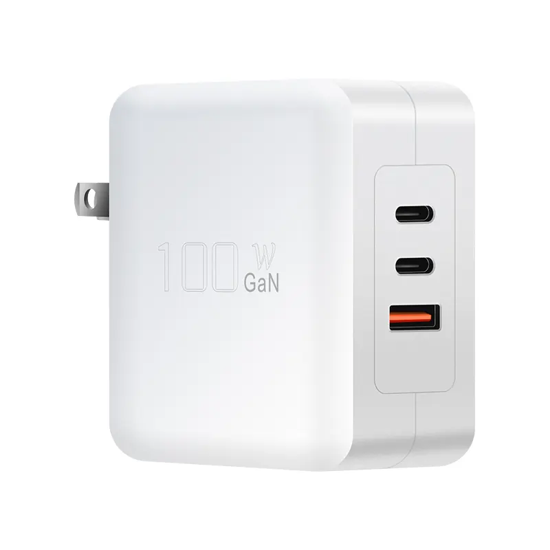 गन 100 डब्ल्यू USB-C फास्ट वॉल चार्जर 3 पोर्ट पोर्टेबल मॉड्यूल पीडी फास्ट चार्जर और ई प्रमाणित