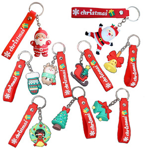 Noel anahtarlık noel baba kardan adam ağacı Elk koltuk değcruçan kızak penguen kar çorap ayı evi 3d anahtarlıklar kolye anahtarlık