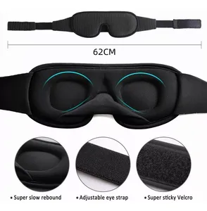 CM özel 3D uyku göz maskesi 100% işık blok ipek bellek köpük göz kapağı rahat nefes uyku maskesi uyku için - Product Image 2