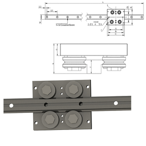 Precio competitivo Carril de guía lineal en forma de V Sistema de guía lineal curvo R100 R200 R250 R300 Carril de arco de 25 44 76mm