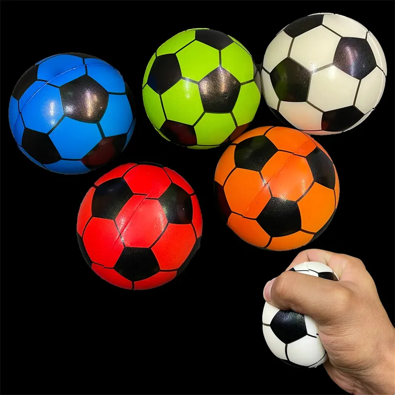 Mainan sepak bola 6.3cm, Anti stres, mainan bola Remas karet busa lembut, bola Baseball, sepak bola, untuk dewasa anak-anak