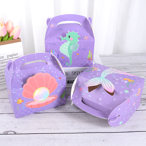 Nàng Tiên Cá Đuôi Giấy Hộp Quà Tặng Xách Tay Kẹo Cookie Snack Bao Bì Túi Trẻ Em Ít Chủ Đề Nàng Tiên Cá Sinh Nhật Đảng Nguồn Cung Cấp - Product Image 2