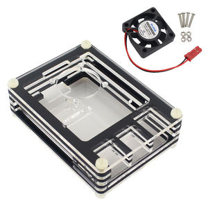 Custodia in acrilico Raspberry Pi 4 modello B scatola da 9 strati custodia nera e trasparente con ventola di raffreddamento - Product Image 6