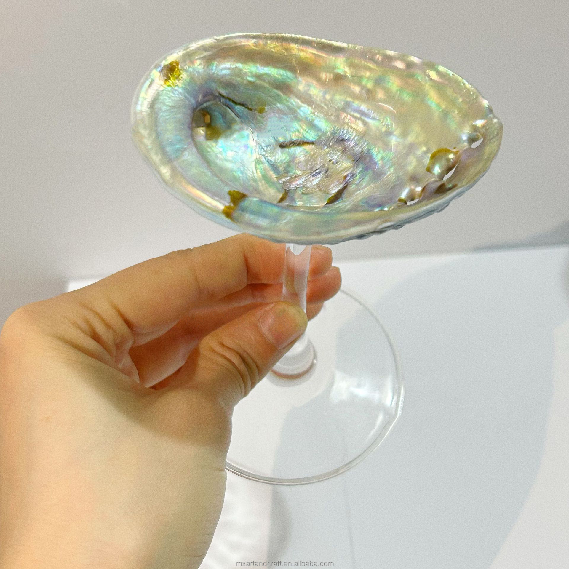 Blue Abalone glass stem