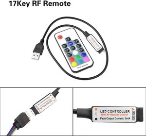 ESann USB LED-Strip-Controller RGB IR RF-Fernbedienung 5V-24V USB-LED-Streifen leuchte 17Key Remote Wireless Controller - Product Image 3