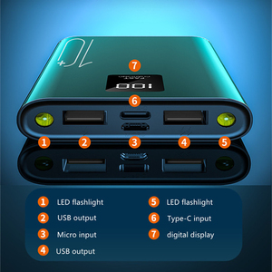 Metal Shell PD18W TYPE-C Bidirectional Fast Charge Quick Charge QC3.0 PD22.5w Super Fast Charge 10000mah Powerbanks - Product Image 5