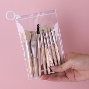 Özel Logo düşük adedi en kaliteli 8 adet küçük Mini makyaj fırçalar profesyonel çanta ile seyahat tipi makyaj fırçası Set - Product Image 4