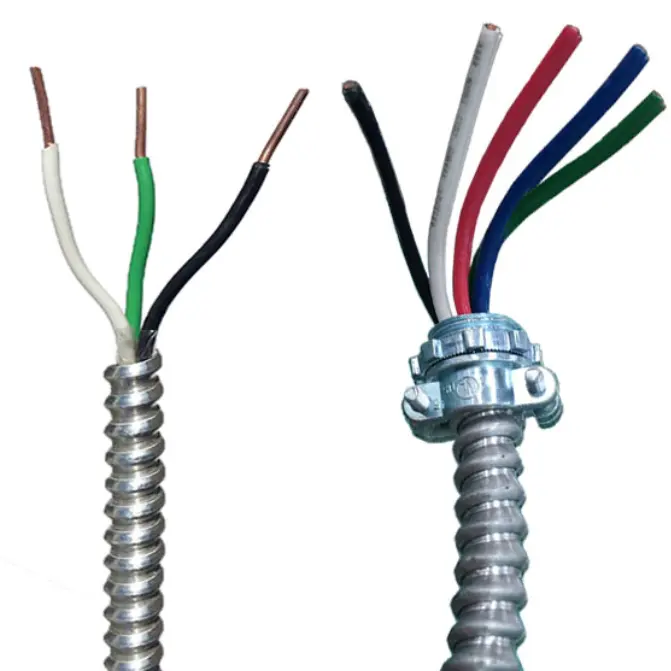 Metall beschichtetes MC-Beleuchtungs kabel 12/2 14/2 BX-Kabel Panzer kabel UL 1569 Nr. E 466697 600V