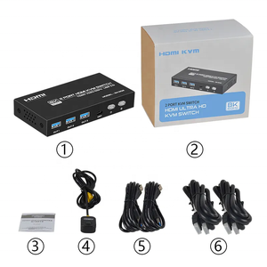 FJ-8K302 Fjgear 8K Usb3.0 Hdmi Kvm交换机60Hz 2端口hdmi版本1.4，带桌面控制器和电缆 - Product Image 5