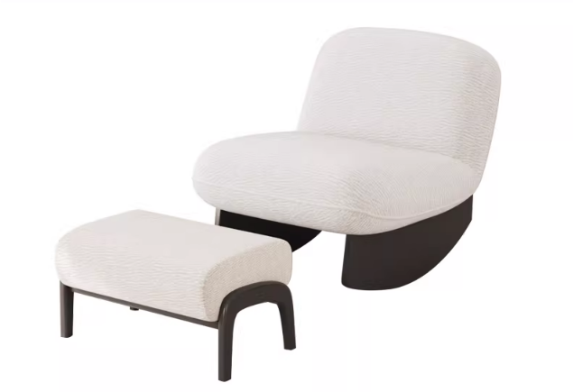 Chenille - White + Footstool