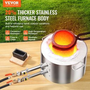 DB VEVOR 16KG/35lbs çift brülör propan eritme fırını kiti için Metal alüminyum yüksek fırın için potalar ve maşa ile - Product Image 2
