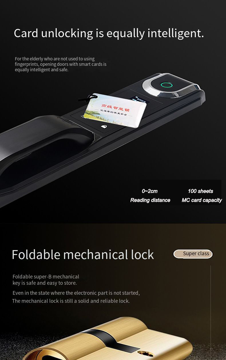 Intelligent door lock hierarchical smart management touch sensing unlocking record multiple verification safety fingerprint lock