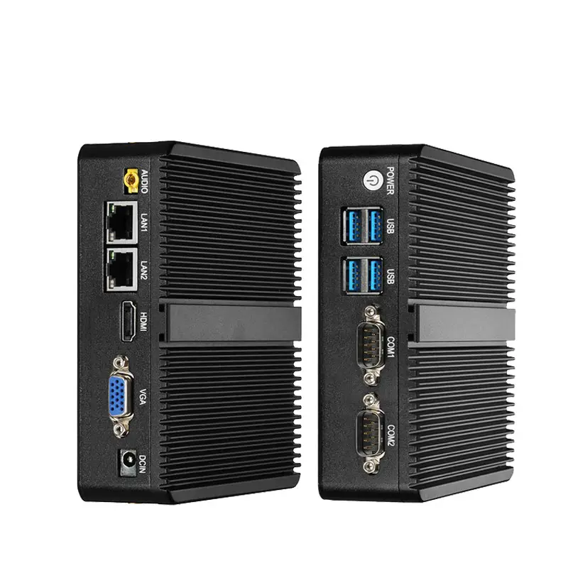 COMPARTIR computadora de escritorio Celeron J1900 NUC mini pc sin ventilador con Dual RS232 Dual Lan computadora industrial cliente ligero