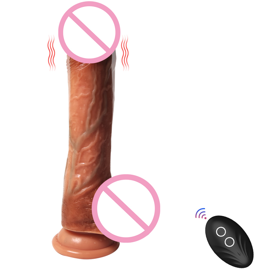 L1397-6C Remote Thrusting Dildo Vibrator, skin