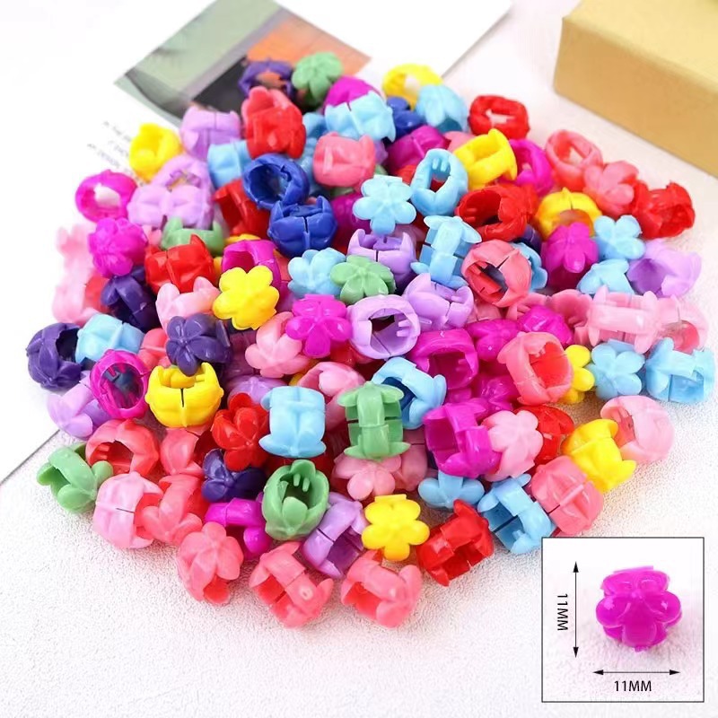 Mixed color flower bean buckle