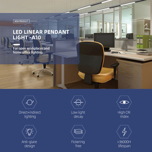 OEM/ODM UGR <16 1.2m avize Linkable LED lineer yüksek defne monte lamba aydınlatma armatürü - Product Image 2