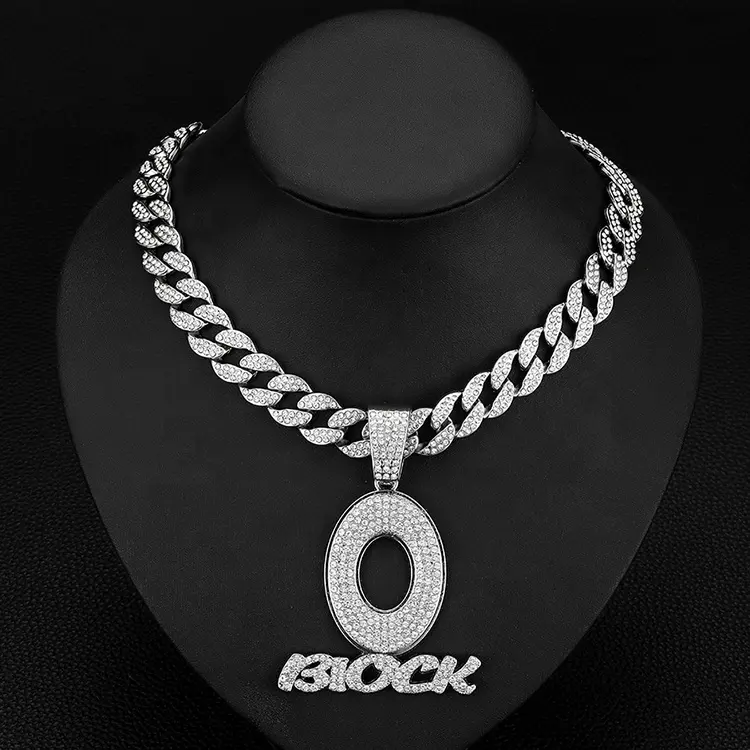 Factory Direct Sales Customized Metal Pendant Hip Hop Style Letter Jewelry for 15 mm Necklace