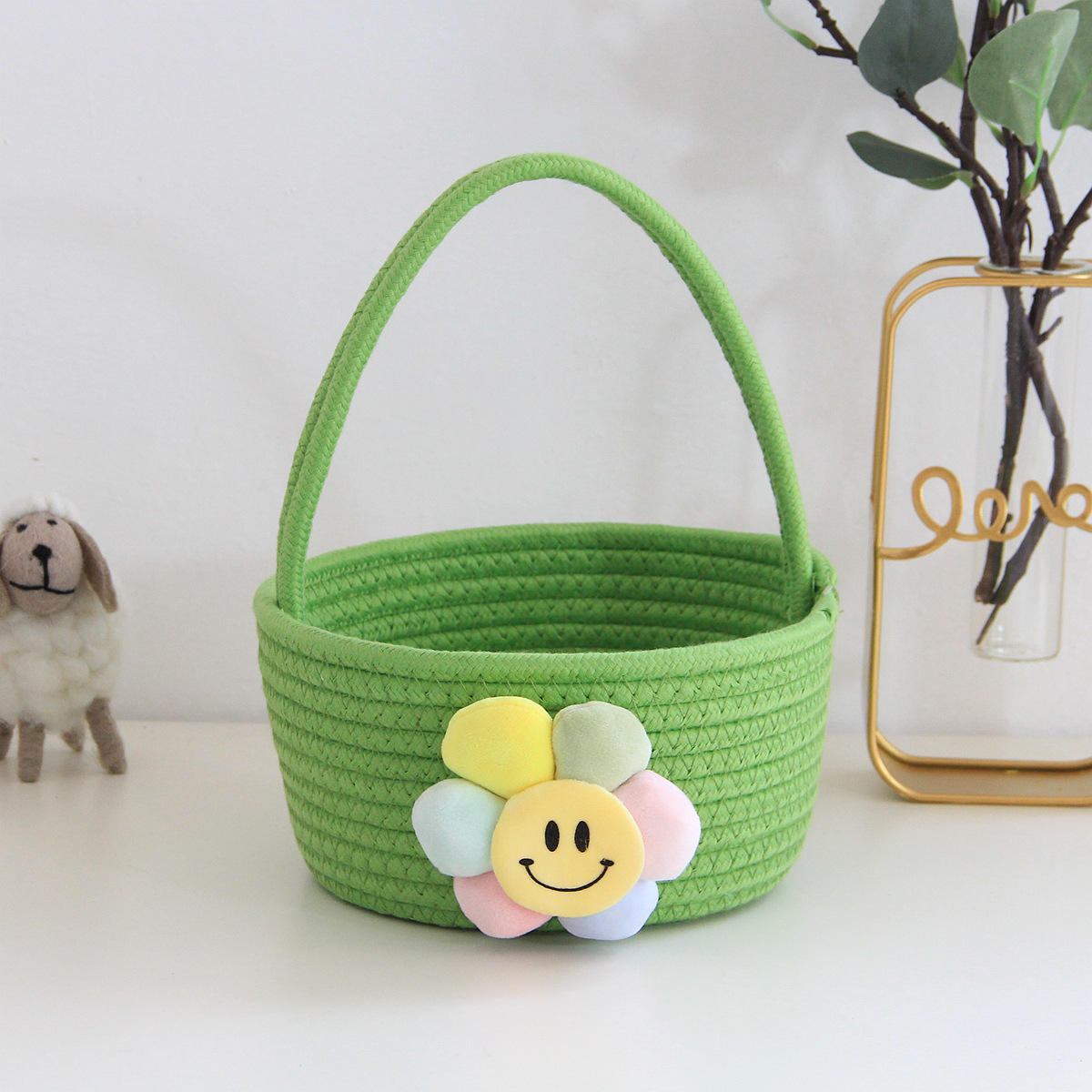 Green-smiling flower, medium hand-carrying frame