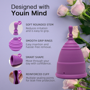 Yeni tasarım yeniden kullanılabilir Copas adet seti organik dönem bardaklar yıkama sterilizatör silikon menstrüel kupalar - Product Image 3