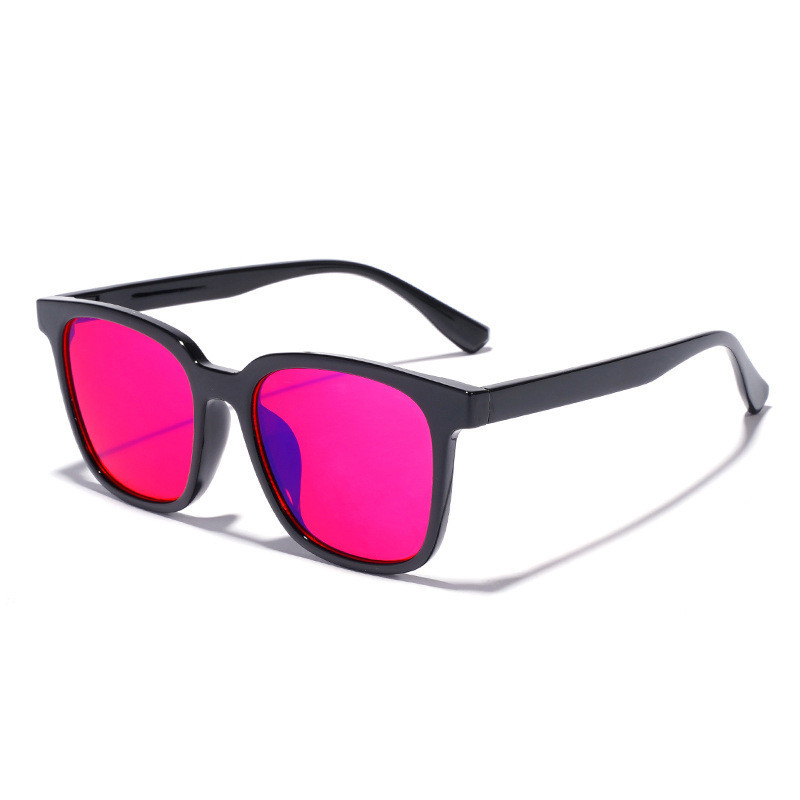 Black with red lens