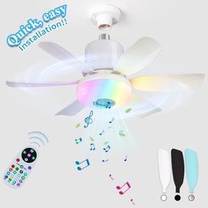 Ventilador LED Luces Decoración Diseñador Altavoz Temporización moderna Luces inteligentes para el hogar Control remoto Bldc RGB Música Led Ventilador de techo con luz - Product Image 2
