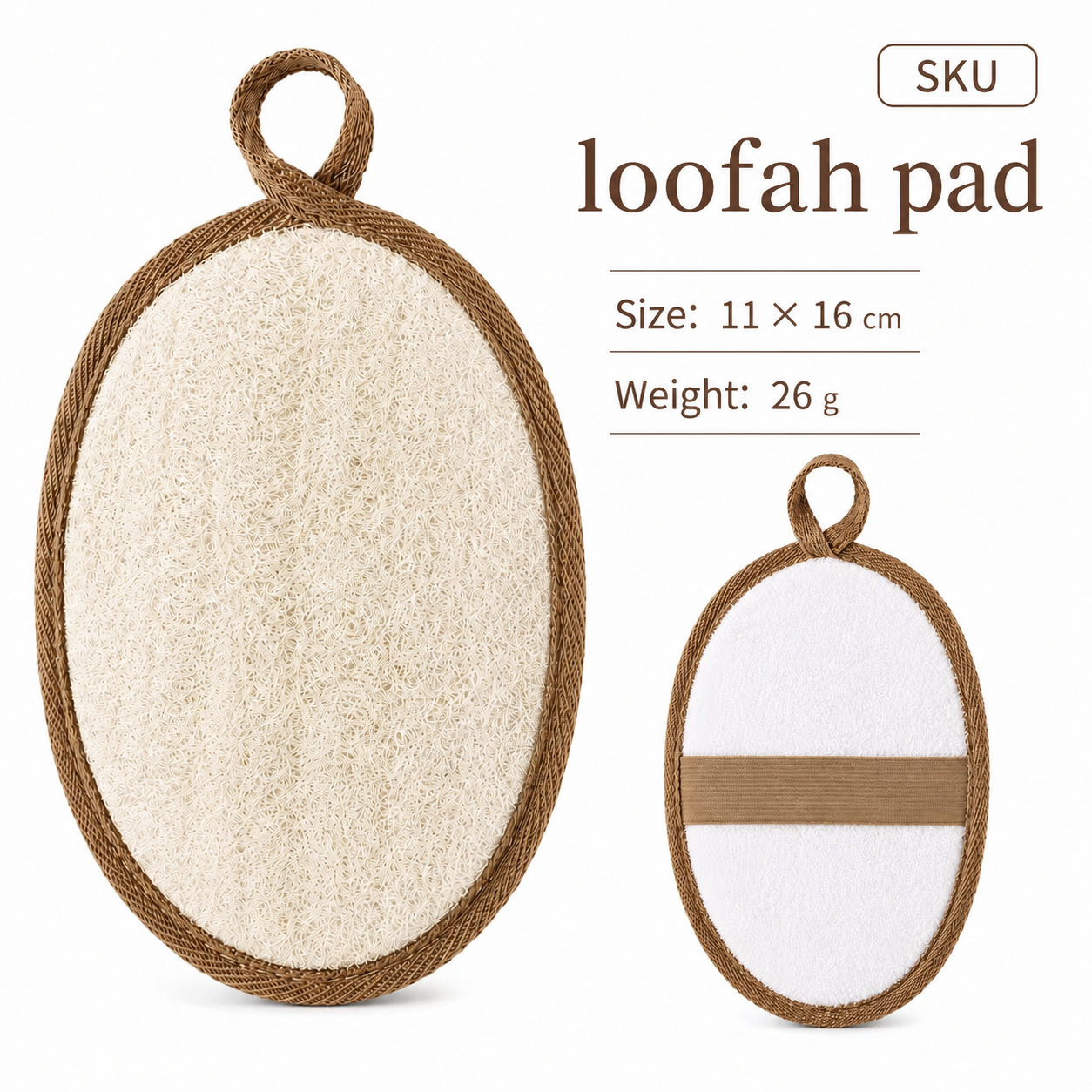 Tampons de luffa 11x16cm