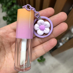 4ML <strong>Round</strong> Gradient Color Stock Makeup Packaging Empty Lipgloss Bottle Custom Cosmetic Liquid Lipstick <strong>Tube</strong> With Key Chain - Product Image 5