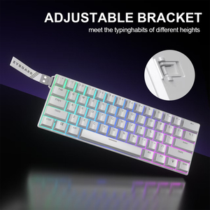 Teclado mecánico negro clásico para juegos de 68 teclas Teclado mecánico RGB de eje multicolor anti-ghosting de varias teclas - Product Image 6