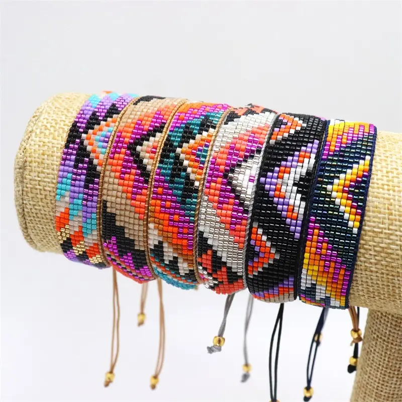Mode bohème simple vente chaude transfrontalière tendance géométrique miyuki perle tissage à la main bracelet