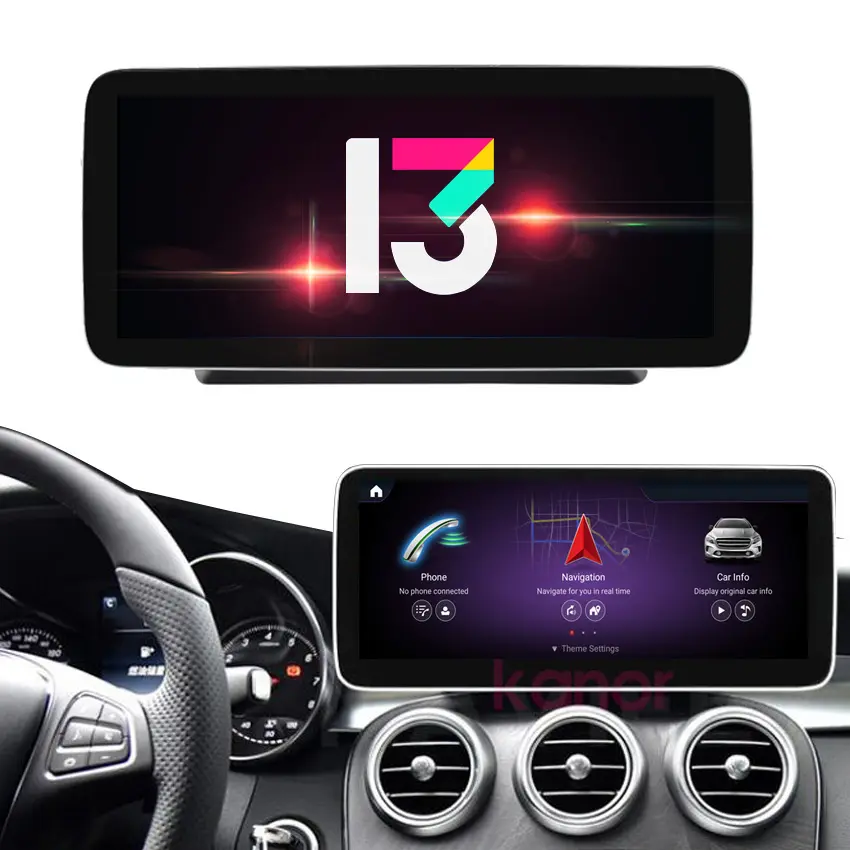 720p 8+128G 10,25'' gps-navigation android 13,0 für Mercedes Benz C-Klasse w205 20152018 autoradio drahtloses carplay android für auto