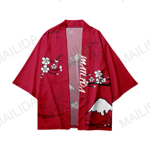 코스프레 하라주쿠 커스텀 승화 인쇄 일본 애니메이션 기모노 가디건 하오리 의상 기모노 해피 코트 유카타 - Product Image 5