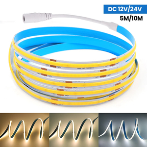 Ultra parlak COB LED ışık şerit 12V/24V, ince tasarım, yatak odası ve ortam aydınlatması için 5M rulo - Product Image 3