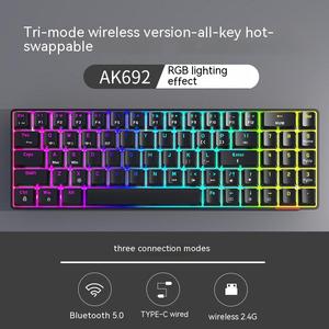 Ajazz AK692 BT il terzo finto esame macchina ricaricabile computer tastiera wireless retroilluminata 69 tasti tastiera da gioco - Product Image 6