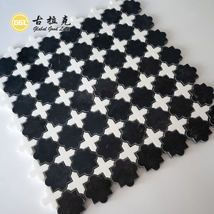 Cross Mix Star Shape Marble Pattern Waterjet Mosaic Tile Interior <strong>Design</strong> - Product Image 1