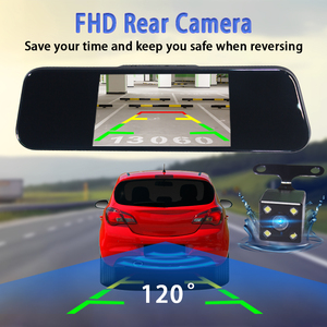 Phía sau xem gương Dash Cam phía trước và phía sau 1080P sao lưu máy ảnh 5.5 inch màn hình cảm ứng vòng lặp ghi âm, G-cảm biến với miễn phí 32GB thẻ - Product Image 3