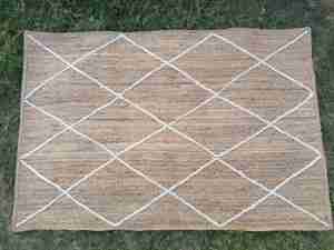 Jüt koşucu dikdörtgen örgülü doğal el yapımı halı Modern bak kilim Zigzag desen tasarımı ile doğal elyaf kilim toplu ürün - Product Image 3