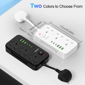 VINISEM Factory Wholesale Standard <strong>UK</strong> Black Socket With USB Wall <strong>Mount</strong> Power Strip Extension Socket With Switch - Product Image 2