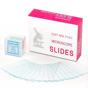 Portaobjetos de microscopio de vidrio prelimpiado transparente de laboratorio con borde de tierra - Product Image 1
