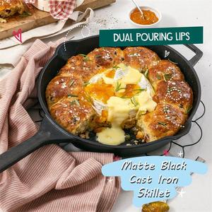 Bright Houseware Customized Cooking Pan Non-stick Matte Black Frying Pan Cookware <strong>10</strong> Inch Round 26cm Enamel Cast Iron <strong>Skillet</strong> - Product Image 4