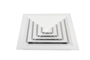 450*450mm Aluminum <strong>Ceiling</strong> Square Four Deflection <strong>Diffuser</strong> With Volume Control Damper Square <strong>Air</strong> <strong>Diffuser</strong> - Product Image 2
