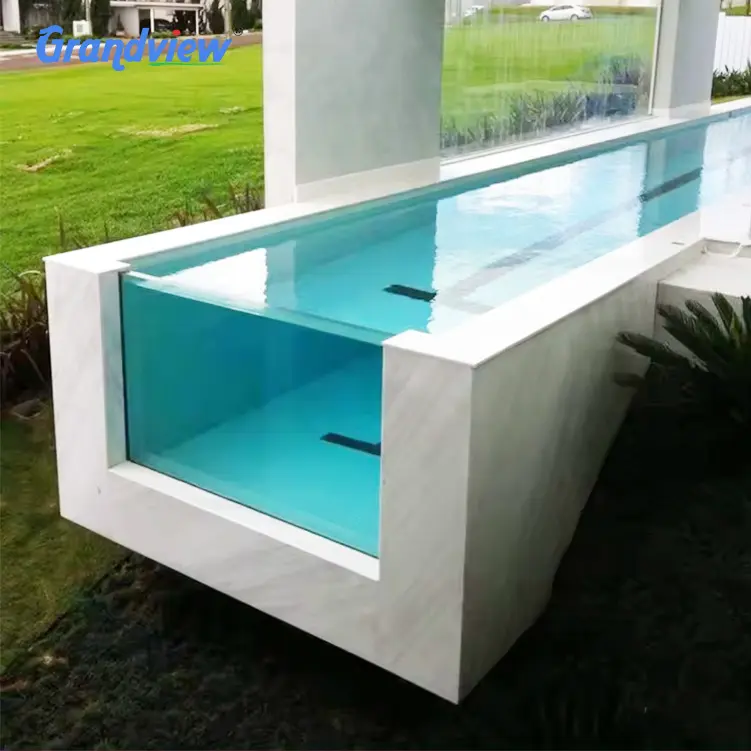 Grandview resistente uv piccolo foglio di vetro acrilico parete della finestra pannelli acrilici per la piscina