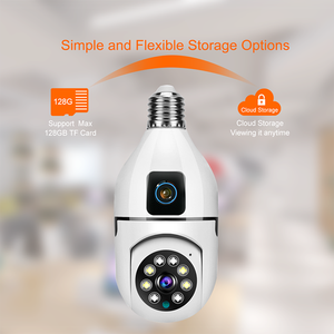 Levofast กล้องวงจรปิดเลนส์คู่ Wi-Fi V380 2MP โปรหลอดไฟ E27อัจฉริยะกล้องรักษาความปลอดภัยไร้สาย360องศา