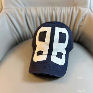Toptan ilkbahar ve sonbahar altı paneli mektup rahat moda vizör çift B Graffiti baskılı Retro beyzbol şapkası - Product Image 6