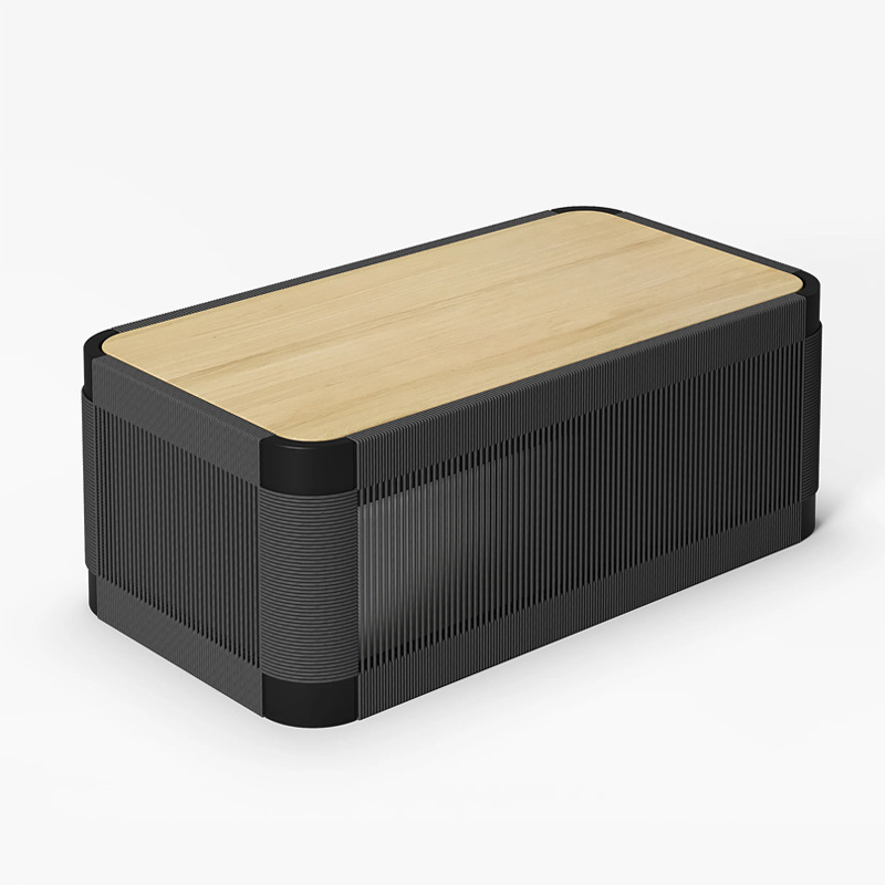 Table basse noire-12065h45cm