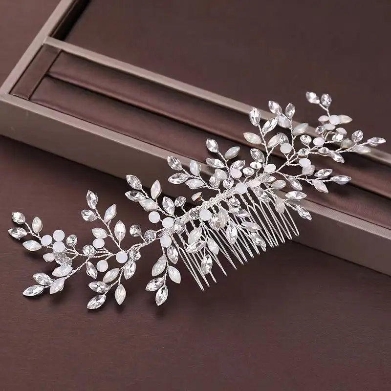 Bridal Hair Accessories Luxury Combs Handmade Rhinestone Princess Hair Comb Crystal Headpieces For Girls