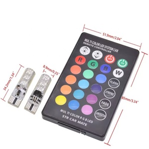 車用LED T10 5050 6SMD RGB LED LEDインテリアムード照明ストロボ16色コントローラーフラッシュ車用 - Product Image 2