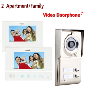 7inch Color Screen 2 Apartment Family Waterproof Video Door Phone <strong>Intercom</strong> <strong>System</strong> 1 Doorbell <strong>Camera</strong> with 2 Button 2 <strong>Monitor</strong> - Product Image 2
